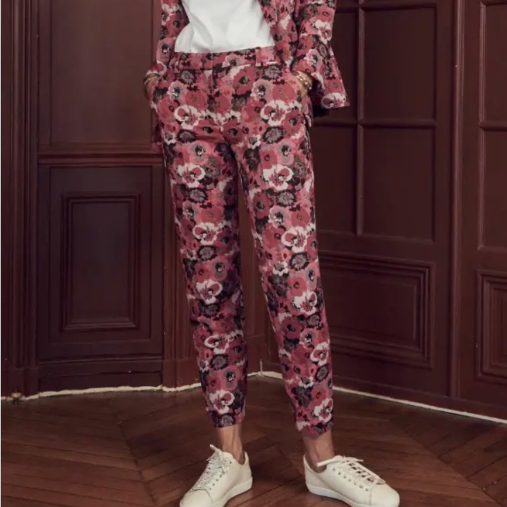 Sezane Gustavo Trousers in Pink Floral